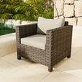 thumbnail image 3 of EAGLE PEAK Harbor Haven Outdoor Wide-Woven Wicker Patio Chair, All Weather PE Lounge&nbsp;Chair with Cushion, Deep Seat and High Back, 3 of 9