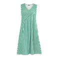 thumbnail image 5 of Josdec Women's V-Neck Sleeveless Midi Dress Asymmetric Striped with Pocket Loose Casual for Daily Wear S-XXL, 5 of 9