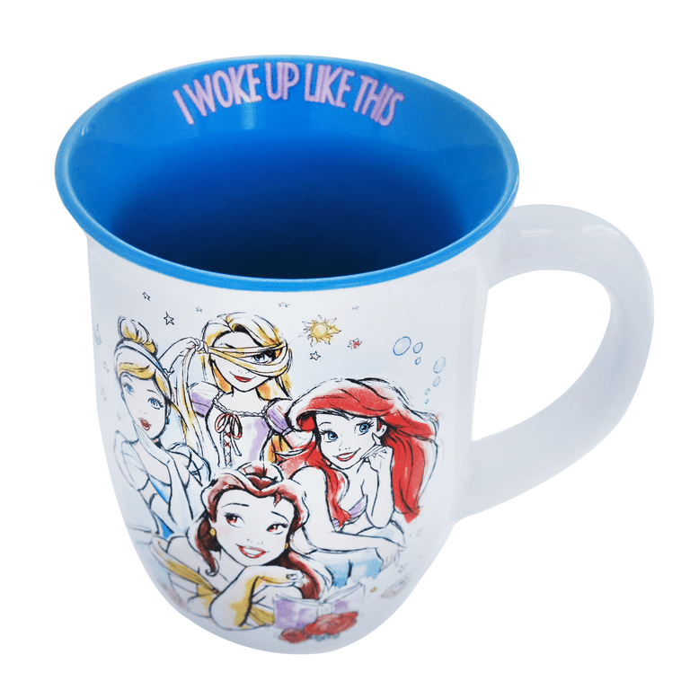 Disney Princess I Woke Up Like This Wide Rim Ceramic Mug | Holds 16 Ounces