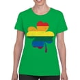 thumbnail image 2 of Rainbow Shamrock LGBTQ+ Pride and St. Patricks Day Blend Women's T-shirt, 2 of 3