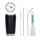 thumbnail image 1 of Vaso Térmico  Bloosom De 20oz Acero Inoxidable Con Popote Y Cepillo Negro, 1 of 4