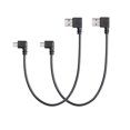 thumbnail image 1 of CERRXIAN Cable mini USB de 9 pulgadas Combo Mini USB ángulo recto macho a USB tipo A 2.0 ángulo izquierdo macho cable de carga y sincronización de datos (negro) (paquete de 2) LR, 1 of 5