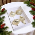 thumbnail image 4 of Juego de 4 adornos navideños en forma de bola | Formas surtidas con detalles chapados y pintados | Decoraciones festivas para el árbol de Navidad, el hogar y fiestas, 4 of 5
