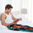 thumbnail image 5 of Sigee Neon Spectrum Cat Portrait print Men's Pajama Pants Lounge Sleep Bottoms with Elastic Waistband and Pockets-Medium, 5 of 6