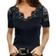 thumbnail image 2 of Camisa De Encaje,Mujeres Cuello En V Casual Mujer Blusa Casual Elegante Encaje Manga Corta Tops Diseño De Clase Mundial, 2 of 6