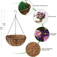 thumbnail image 5 of Artificial Hanging Flowers in Basket,Fake Daisy Plants Arrangement,inch Coconut Lining Basket Hanging Plant,Outdoor Indoor Patio Lawn Garden Porch Spring Decor (Dark Purple), 5 of 5
