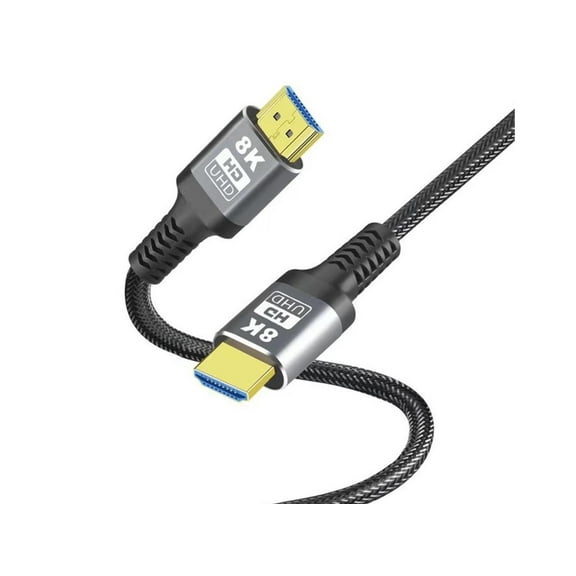 8K HDMI Cable 2.1 48Gbps 6.6FT/2M, High Speed HDMI Braided Cord-4K@120Hz 8K@60Hz, DTS:X, HDCP 2.2 & 2.3, HDR 10 Compatible with Roku TV/PS5/HDTV/Blu-ray