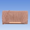 thumbnail image 5 of Rose Gold Clutch Bag for Women, Glitter Pleated Evening Purse with Detachable Crossbody Chain for Wedding Party,Size Free Size, 5 of 7