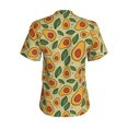 thumbnail image 3 of Uemuo Leaves Avocado Printed Women's Classic V-Neck T-Shirt - Soft, Breathable, Moisture-Wicking, Perfect for Casual, Office, Travel, and Everyday Wear-Small, 3 of 5