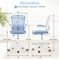 thumbnail image 3 of Gymax 2PCS Home Office Drafting Chair w/Flip-Up Armrests Adjustable Footrest Ring, 3 of 10
