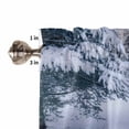 thumbnail image 5 of Christmas Dogs Kitchen Curtains and Valances Set, Merry Christmas Trucks Tree Winter Snow Scene Rod Pocket Window Valance Window Curtain Panels for Living Room Bedroom Laundry, 27.5x36in, 3 Pieces, 5 of 7