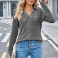 thumbnail image 5 of Clearance Womens Clothing Under 10 Women's Long Sleeve V Neck Sweaters Pullover 2024 Casaul Lightweight Fall Loose Fitting Tunic Tops Shirts, 5 of 8