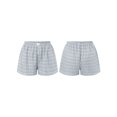 thumbnail image 2 of Honganda Women’s Button Front Plaid Shorts Lounge Shorts Bottoms Boxer Shorts, 2 of 9
