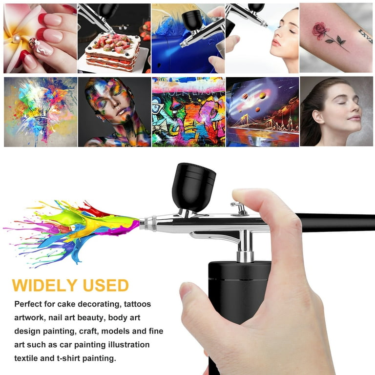 MEEDEN Mini Airbrush Set , 0.5mm Needles Pre-Equipped, Air Brush  Accessories for spray Arts ideal for spray paintings