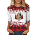 Christmas Shirts for Women 2024 Cute Xmas 3D Graphic Sweatshirt Funny