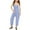 M113 Light Blue, variant on Tfken Girls Jumpsuit For Summer Letter Print V Neck Sleeveless Spaghetti Strap Onesie With Pockets Trendy Casual Kids Smooth Bodysuit Green Size 4-5 Years
