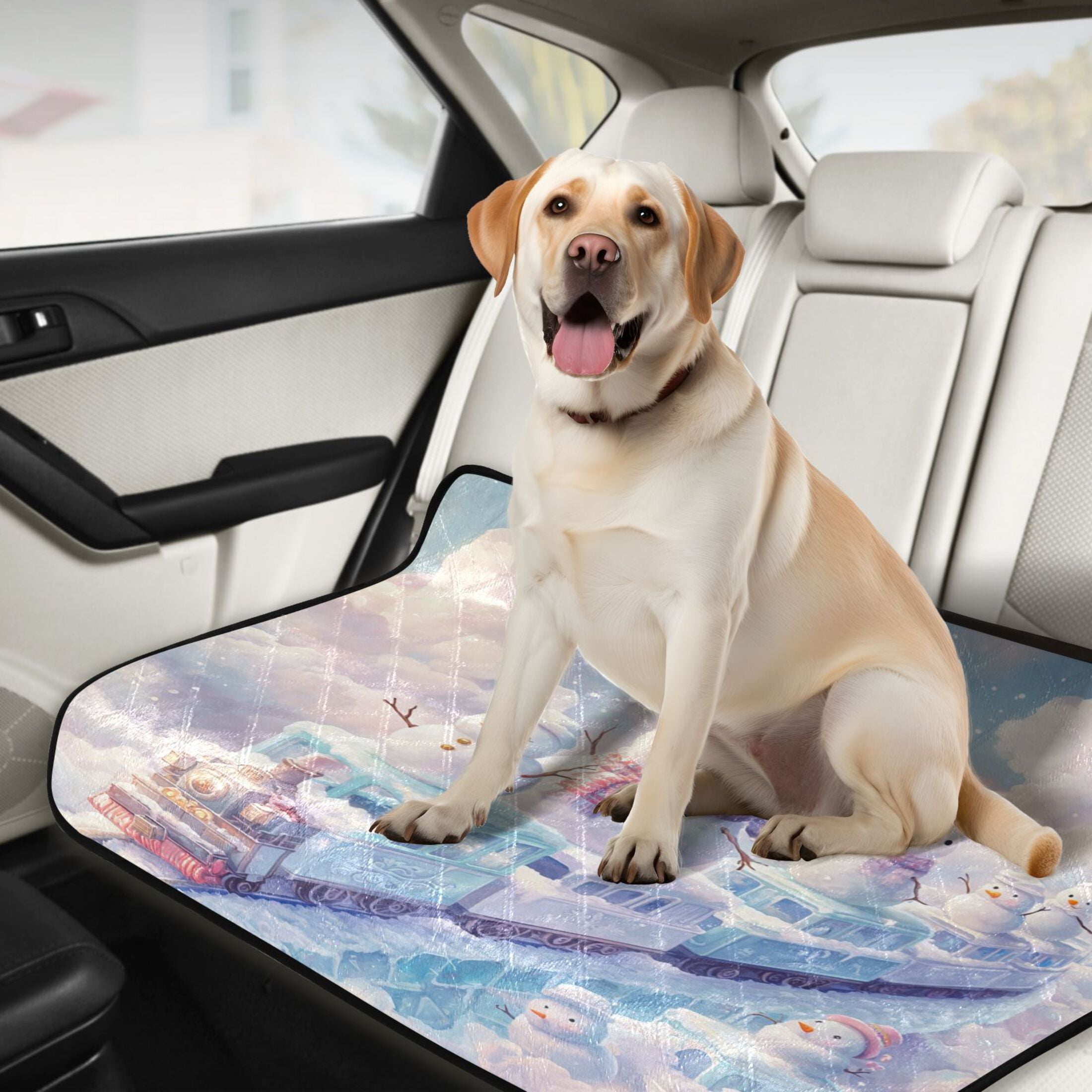Qxltty Snowman Train Cat litter Pads Pet Set of 3 Diaper Mats Center Anti-leakage Layer Absorbent Soft and Comfortable
