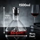 thumbnail image 4 of Decantador de vino Iceberg con filtro de acero inoxidable - Aireador y dispensador de vino tinto en cristal - Aireación de 12 canales para vertido libre de sedimentos - Decantador manual de, 4 of 5