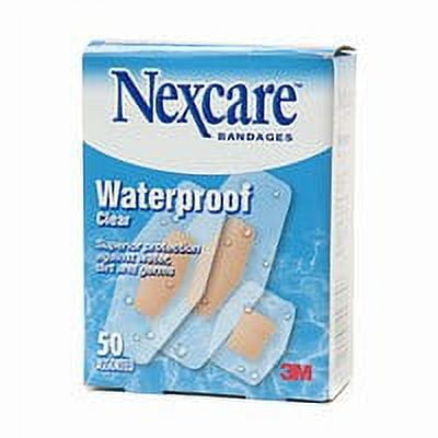 Nexcare Waterproof Clear Bandages, Assorted - 50 Ea