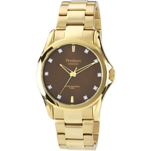 armitron diamond gold watch