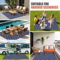 thumbnail image 4 of Navy Blue Geometric Outdoor Rug for Patio/Deck/Porch, Non-Slip Large Area Rug 6 x 9 Ft, Modern Abstract Blocks Lines Indoor Outdoor Rugs Washable Area Rugs, Reversible Camping Rug Carpet Runner, 4 of 8