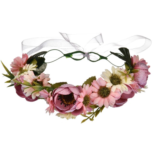 corona de flores boho diadema de flores flor del pelo flor tocados halo cinturón cinta boda fiesta festival Adepaton CPB-DE-LYY976-4