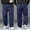 Blue, variant on Men's Big and Tall Elastic Waistband Casual Pants, Stretch Cotton Blend Loose Straight Leg Trousers with Drawstring & Pockets, 5 Colors, Sizes XL-6XL