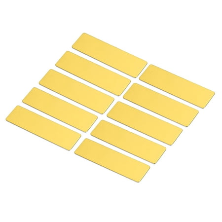 Uxcell 2.73 x 0.78inch Engraved Name Tags Kit,10pack Blank Badge with Pin,Gold Tone