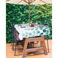 thumbnail image 3 of Boanket Outdoor Tablecloth with Umbrella Hole for Patio/Picnic/Party/Camping, Turquoise Eucalyptus Leaves Waterproof Table Cloth Rectangle Table Cover Washable, Watercolor Floral Leaf 54"x 80", 3 of 7
