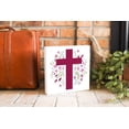 thumbnail image 3 of Cross Magenta Green Floral 10 x 10 Wood Tabletop Sign Plaque, 3 of 4