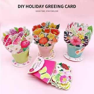 FreshCut Paper Flower Pop-Up Bouquet Greeting Cards - Set of 3