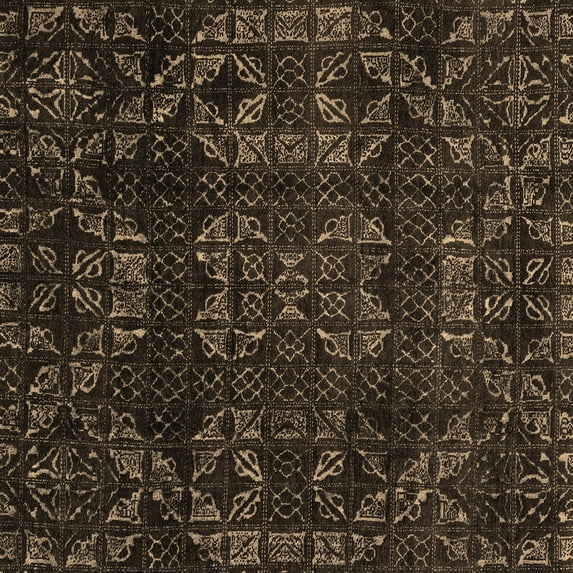 Ahgly Company Indoor Square Abstract Brown Modern Area Rugs, 6' Square