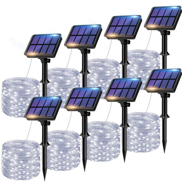 Guirnalda de luces solares btfarm, paquete de 8, 640 LED, 80 m, resistente al agua