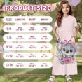 thumbnail image 7 of Uourmeti Tween Girls Maxi Dress Short Sleeve Round Neck Casual Flowy Cute Koala Rose Print Summer Long Dress for Girls Big Kids, Size 9-10 Years, 7 of 7