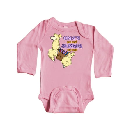 

Inktastic Oma s You Say ALPACA my Bags with Cute Jumping Alpaca Gift Baby Boy or Baby Girl Long Sleeve Bodysuit