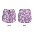 thumbnail image 3 of Balery Purple Butterflies Floral Pantalones cortos deportivos para mujer con forro y dos bolsillos, elásticos, para entrenamiento, gimnasio, yoga-XX-Large, 3 of 7
