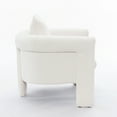 thumbnail image 4 of Modern Accent Chair with High Resilience Sponge & Pillow, Single Sofa Armchair with 3 Legs for Bedroom, Living Room & Balcony, Ivory, 4 of 7