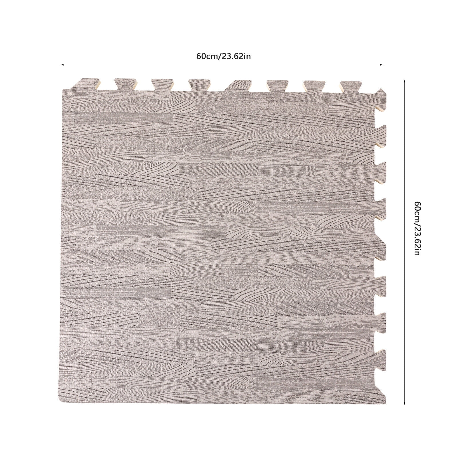 25PCS Floor Mat, EVA,PE Foam Interlocking Mat Puzzle Exercise Mat 24''L x24''W Grey Wood Grain