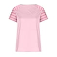 thumbnail image 4 of Camiseta informal holgada y versátil con cuello en V y estampado fresco para mujer OAVQHLG3B Store  lin121212, 4 of 5