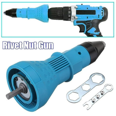 3 Piece Electric Riveter Nut Riveting Tool Set Cordless Riveting Drill ...