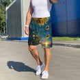 thumbnail image 5 of Bixox Men's Sunflower Castle Starry Sky printed lightweight casual shorts, soft sleep shorts with pockets., 5 of 5