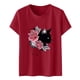 thumbnail image 1 of Blusa informal con estampado de manga corta y cuello redondo para mujer Pompotops hfajkhk126103, 1 of 3