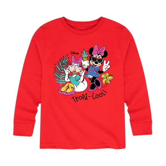 Mickey & Friends - Minnie and Daisy Tropicool Design - Toddler And Youth Long Sleeve Graphic T-Shirt