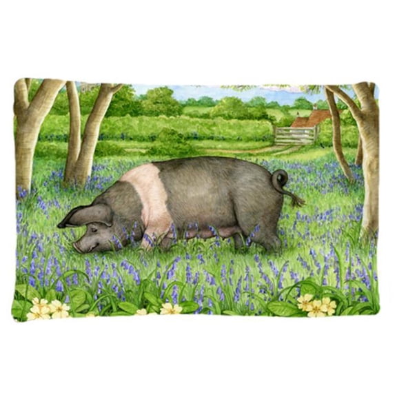 Pig in Bluebells by Debbie Cook Fabric Standard Pillowcase