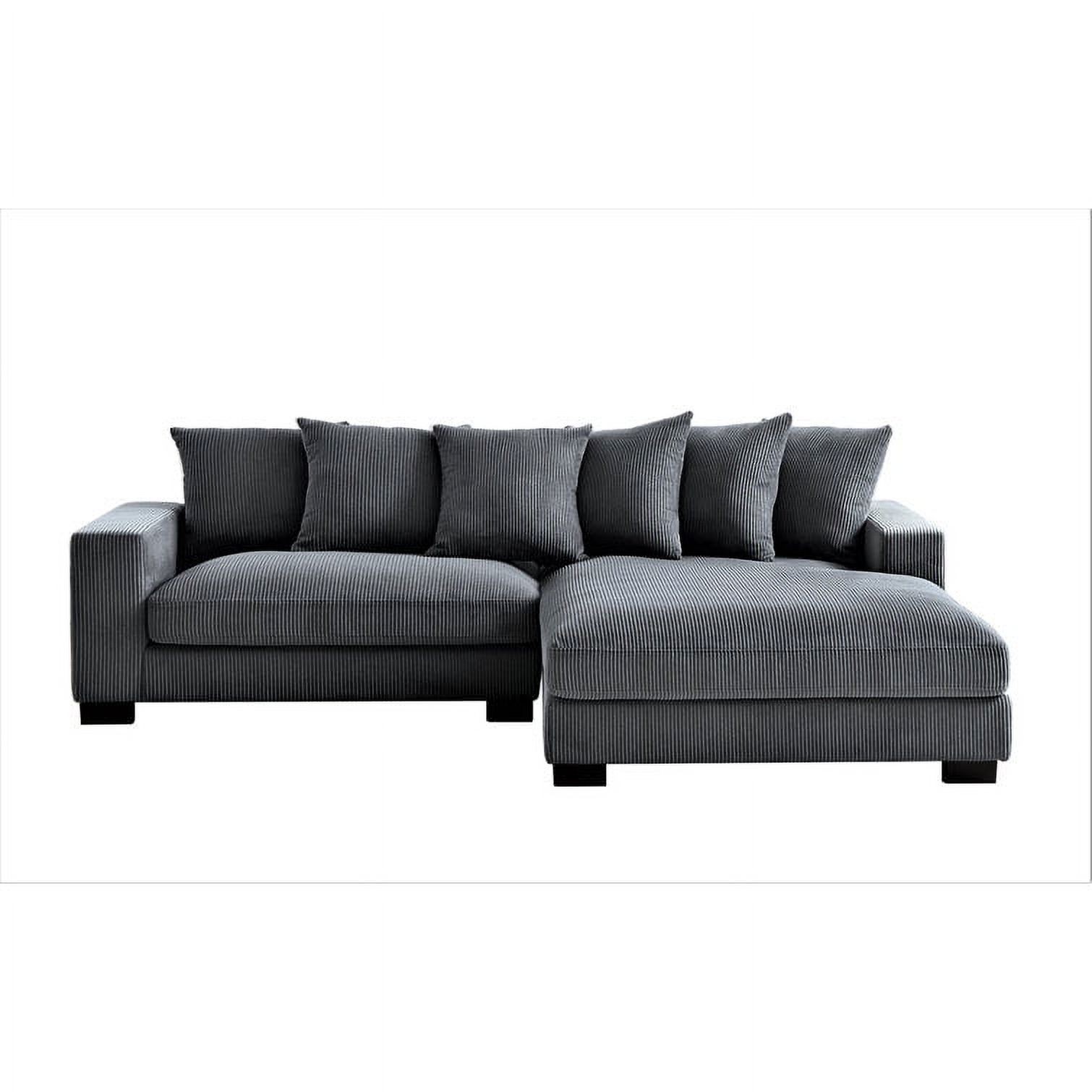 US Pride Furniture 2 Pieces Modern  Corduroy Fabric L Shaped Sectional Sofa Set Facing Right, Ivory