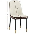 thumbnail image 6 of Dining Chair Set of 6, Modern PU Leather Upholstered Dining Room Chairs with High Back and Metal Gold Plated Legs Comfy Accent Chair Breakfast Chairs for Living Room Kitchen Island Bedroom Beige+Brown, 6 of 6