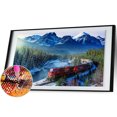 thumbnail image 2 of Cuadros Decorativos 5D bricolaje taladro redondo completo diamante pintura tren paisaje mosaico Kit Rhinestone arte Likrtyny embutido en tela, 2 of 9