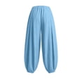 thumbnail image 7 of Mifsaly Harem Pants Women High Waisted Wide Leg Alloon Pant Comfortable Lightweight Flowy Office Work Elegant Outfits Light Blue,M, 7 of 7