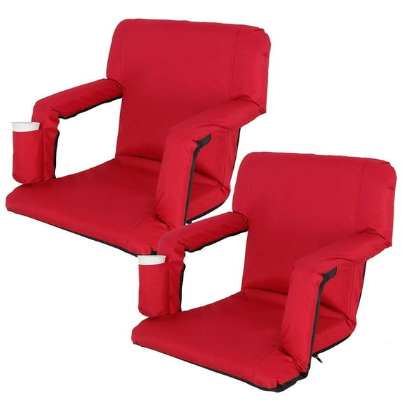 ZENSTYLE High Quality Durable Water-Resistant Stadium Seat, Additional Cup Holder 8 Tiltable Positions - Black