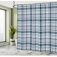 thumbnail image 4 of Ambesonne Plaid Shower Curtain, Stripes Forming Squares Print, 69"Wx70"L, Sea Blue, 4 of 4